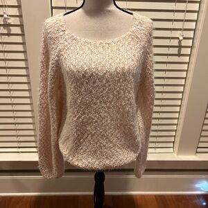 Buffalo Peach & Cream Eyelash Knit Sweater